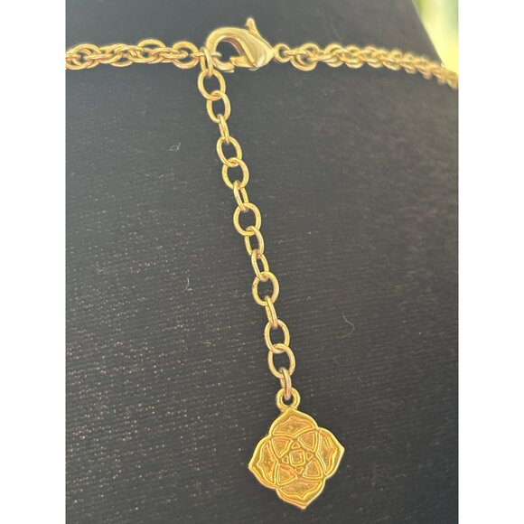 Kendra Scott Rayne Gold Necklace Cobalt Blue Gemstone Oval Pendant & Tassel 30” - Picture 8 of 8